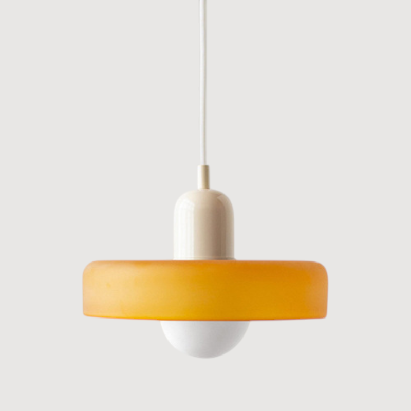 Lampa wisząca z kolorowym szklanym kloszem Bauhaus | Norivo Norivo