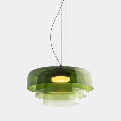 Szklana lampa wisząca z warstwowym kloszem — styl retro | Norivo Norivo