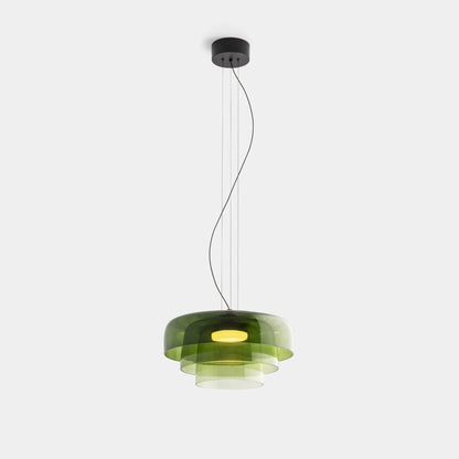 Szklana lampa wisząca z warstwowym kloszem — styl retro | Norivo Norivo