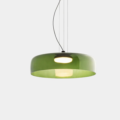 Szklana lampa wisząca z warstwowym kloszem — styl retro | Norivo Norivo