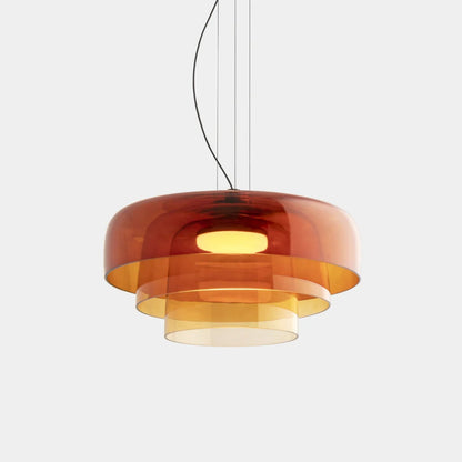 Szklana lampa wisząca z warstwowym kloszem — styl retro | Norivo Norivo