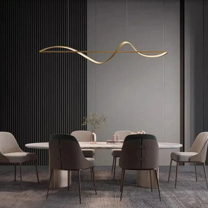 Lampa wisząca Fala LED — dynamiczna forma nad stół lub wyspę | Norivo Norivo