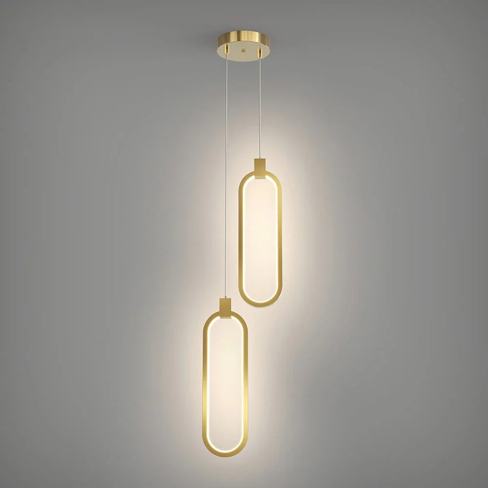 Lampa wisząca LED geometryczna — złoty design | Norivo Norivo