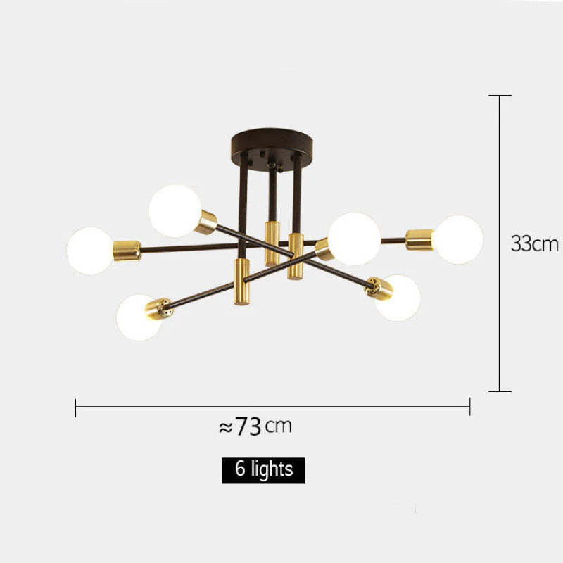 Industrialna lampa sufitowa żyrandol z okrągłymi lampami — 3 konfiguracje | Norivo Norivo
