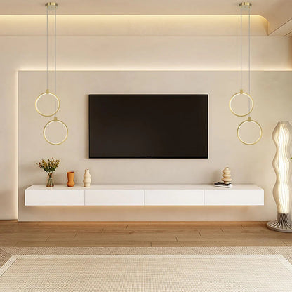 Nowoczesna lampa wisząca LED w geometrycznym stylu — złota, 2 formy | Norivo Norivo