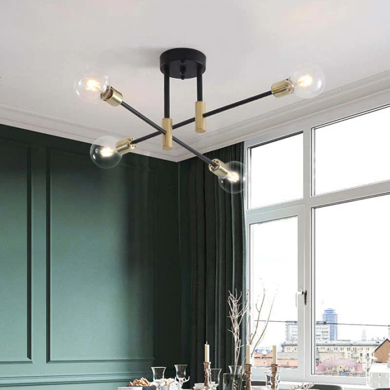 Industrialna lampa sufitowa żyrandol z okrągłymi lampami — 3 konfiguracje | Norivo Norivo
