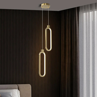 Nowoczesna lampa wisząca LED w geometrycznym stylu — złota, 2 formy | Norivo Norivo