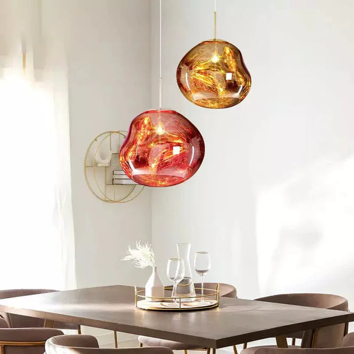 Designerska lampa wisząca topiona kula LED — 4 kolory, 4 rozmiary | Norivo Norivo