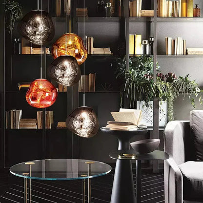 Designerska lampa wisząca topiona kula LED — 4 kolory, 4 rozmiary | Norivo Norivo
