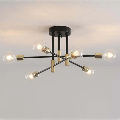 Industrialna lampa sufitowa żyrandol z okrągłymi lampami — 3 konfiguracje | Norivo Norivo