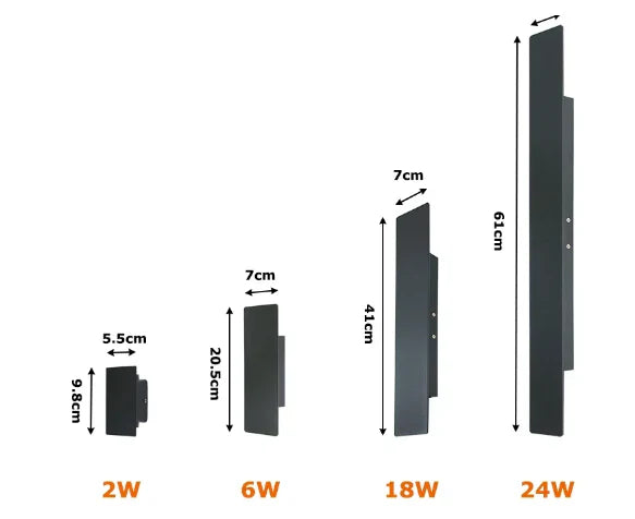 Zewnętrzna lampa elewacyjna LED — kinkiet góra/dół, wodoodporny, 4 rozmiary | Norivo Norivo