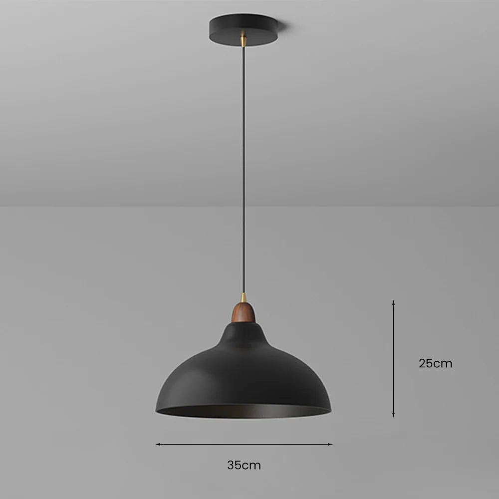 Lampa wisząca z drewnianym akcentem — minimalistyczny design | Norivo Norivo