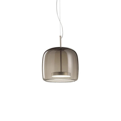 Szklana lampa wisząca LED — minimalistyczny klosz, złote wykończenie | Norivo Norivo