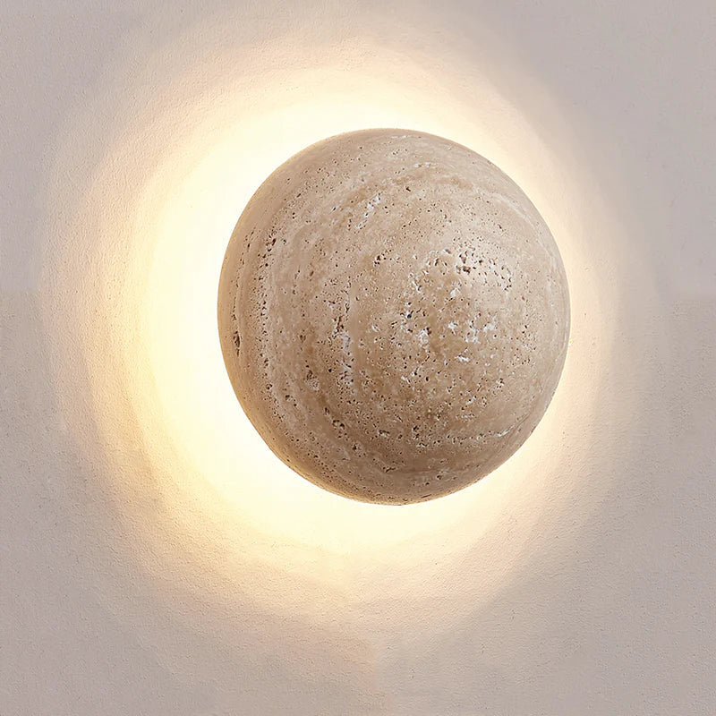 Lampa ścienna — kinkiet z kamienia trawertynowego, unikalny design | Norivo Norivo