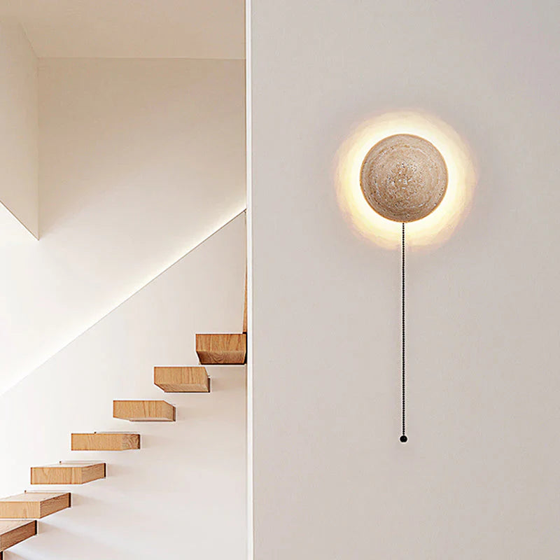 Lampa ścienna — kinkiet z kamienia trawertynowego, unikalny design | Norivo Norivo