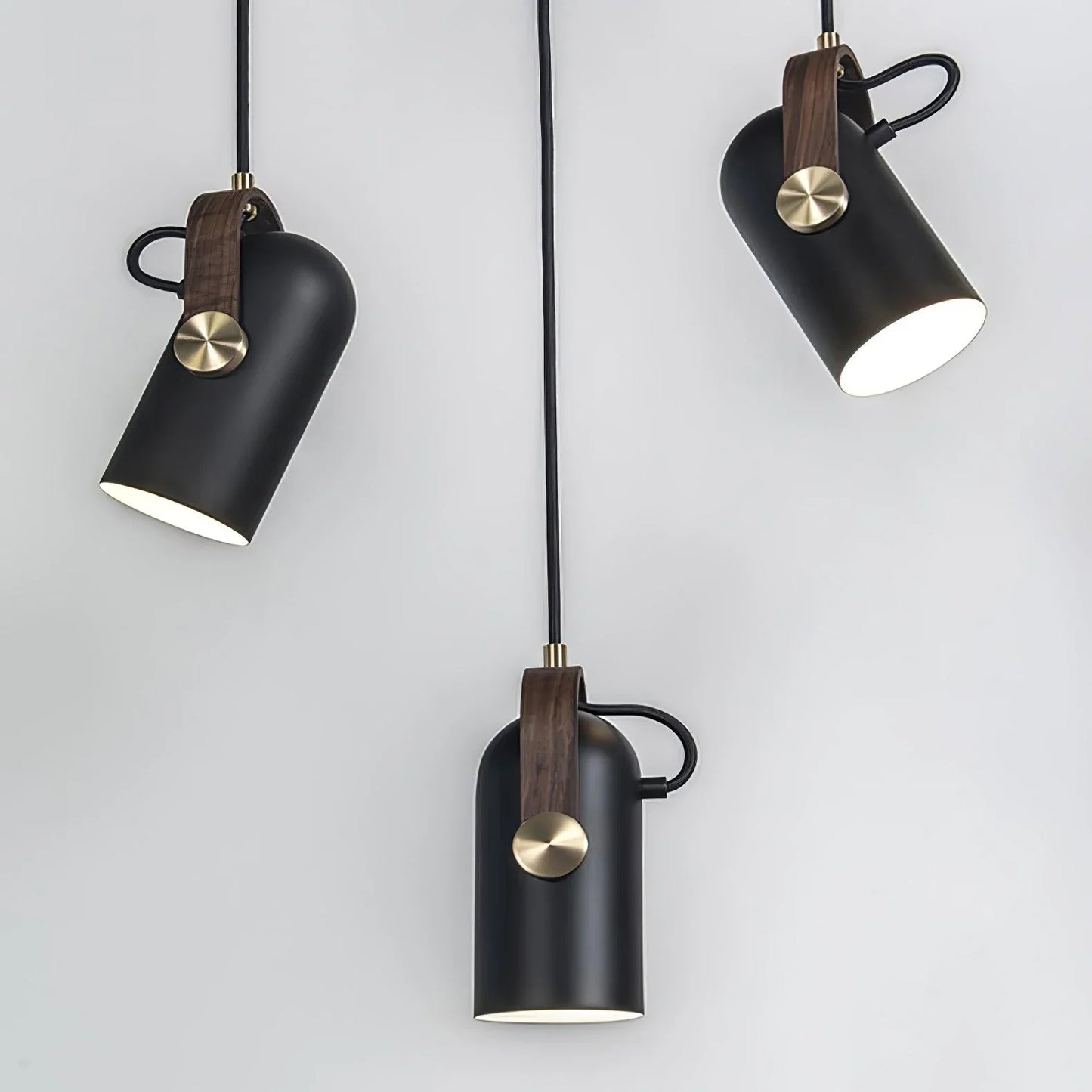 Lampa wisząca loftowa — drewno i metalowy klosz | Norivo Norivo