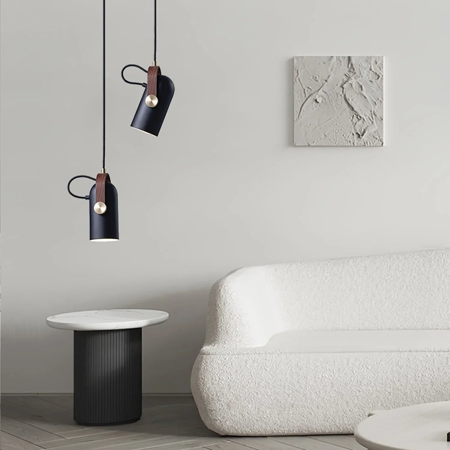 Lampa wisząca loftowa — drewno i metalowy klosz | Norivo Norivo