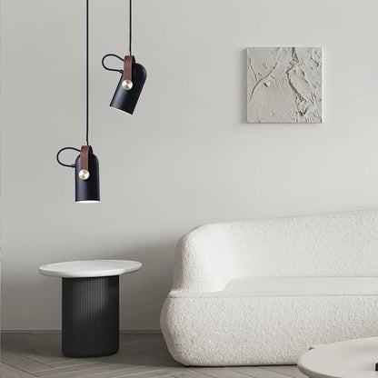 Lampa wisząca loftowa — drewno i metalowy klosz | Norivo Norivo