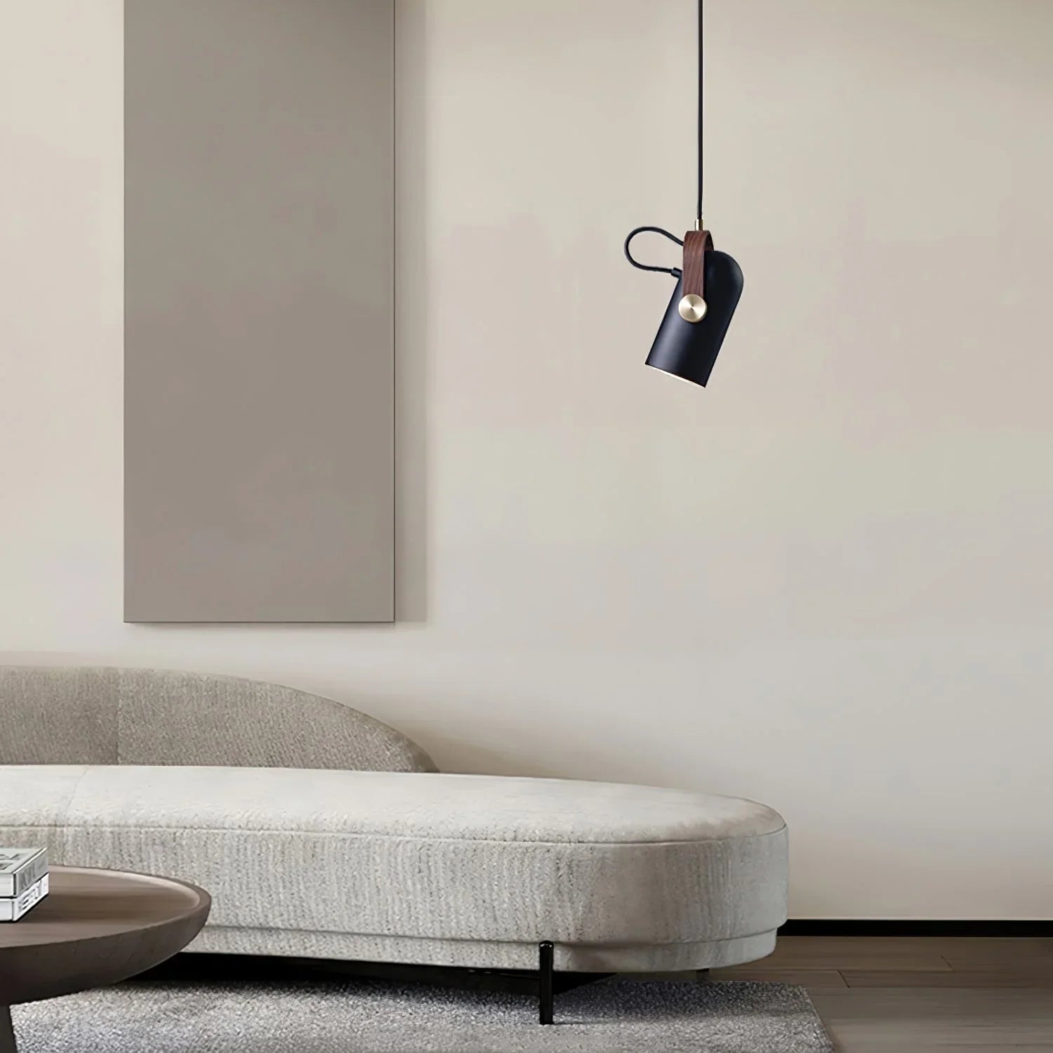 Lampa wisząca loftowa — drewno i metalowy klosz | Norivo Norivo