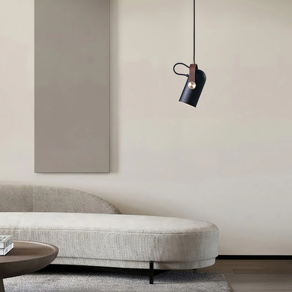 Lampa wisząca loftowa — drewno i metalowy klosz | Norivo Norivo