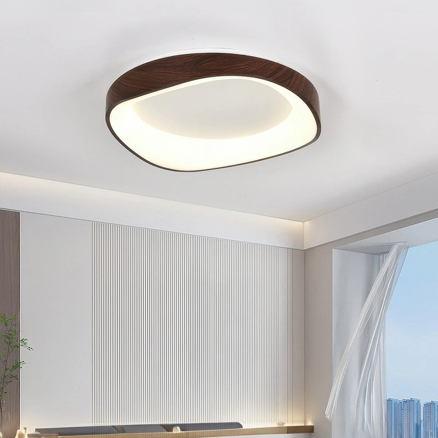Skandynawska lampa sufitowa LED z efektem drewna — 5 kolorów, 3 rozmiary | Norivo Norivo