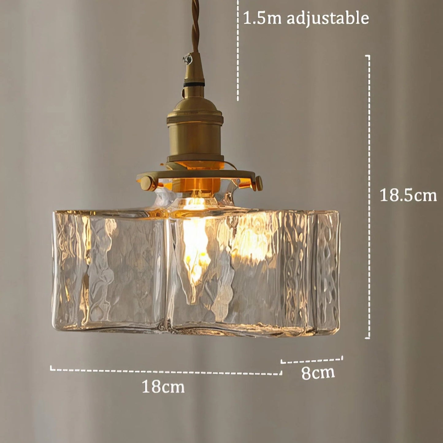 Vintage szklana lampa wisząca z mosiężnym wykończeniem — 3 kształty | Norivo Norivo