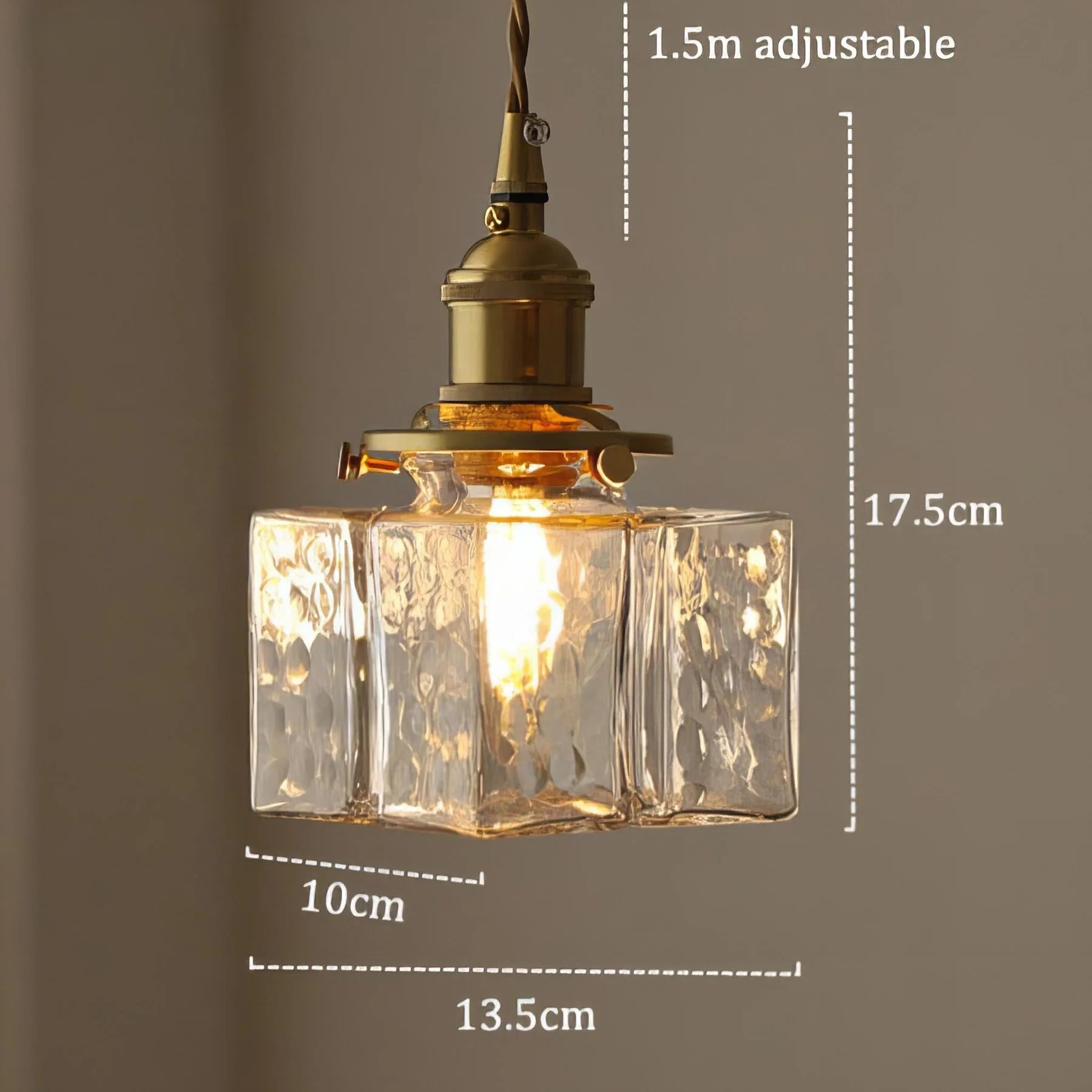Vintage szklana lampa wisząca z mosiężnym wykończeniem — 3 kształty | Norivo Norivo
