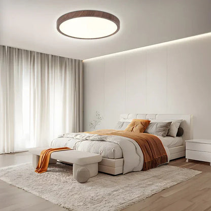 Lampa sufitowa LED z drewnianą ramą — okrągła | Norivo Norivo